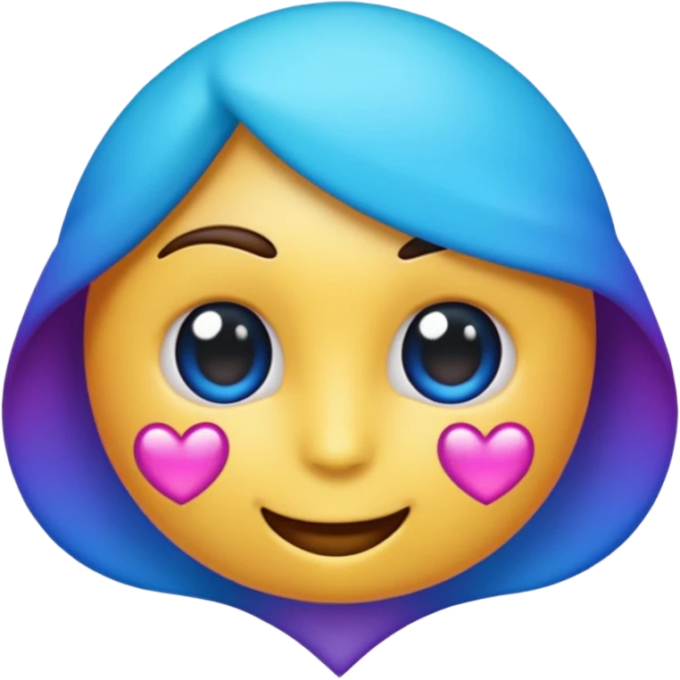 Crie um emoji de coração degrade nas cores roxo e azul emoji