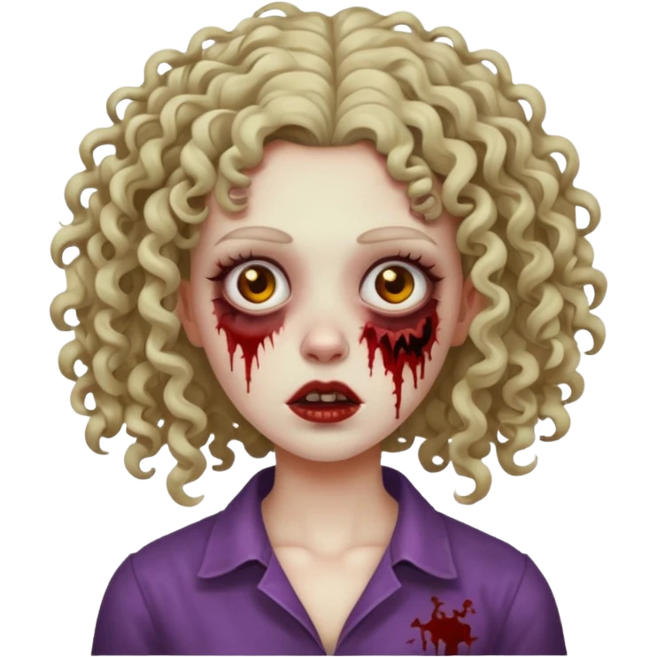 zumbi de cabelo cacheado feminina emoji
