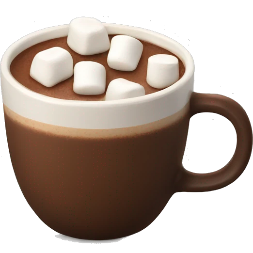 hot chocolate whit mini marshmallow  emoji