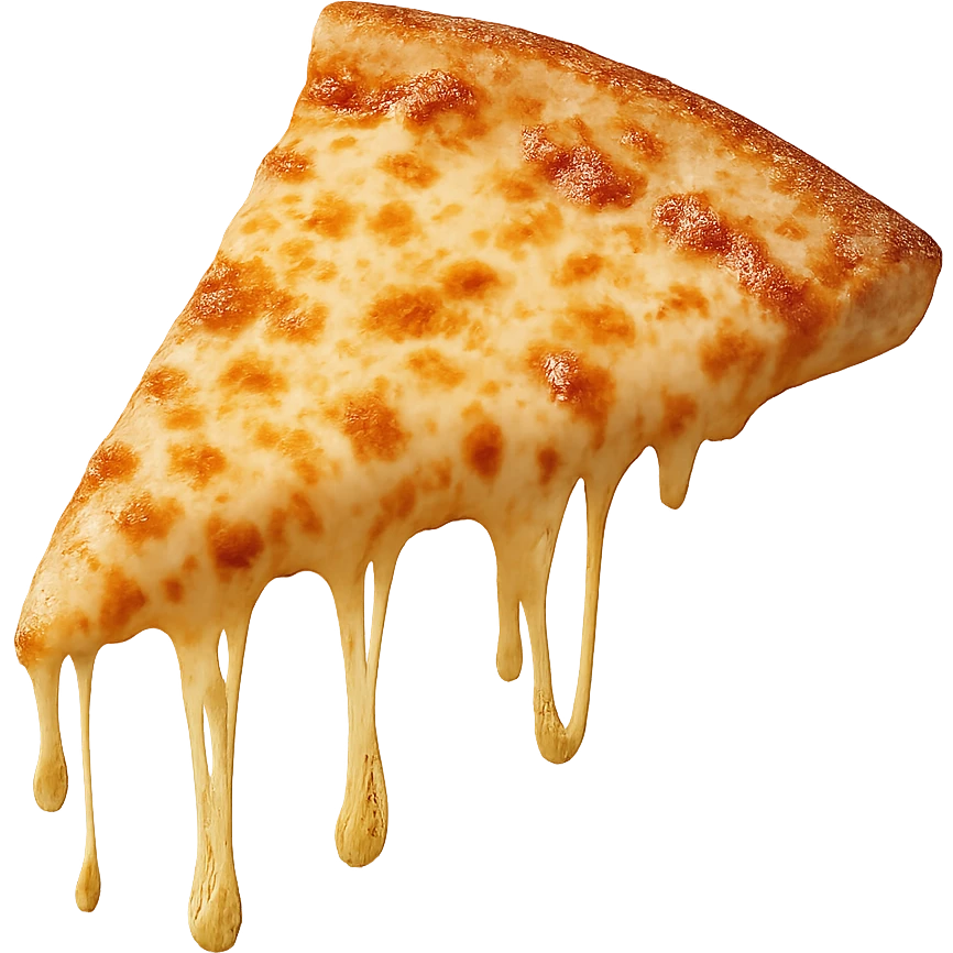 a slice of pizza with melting cheese emoji
