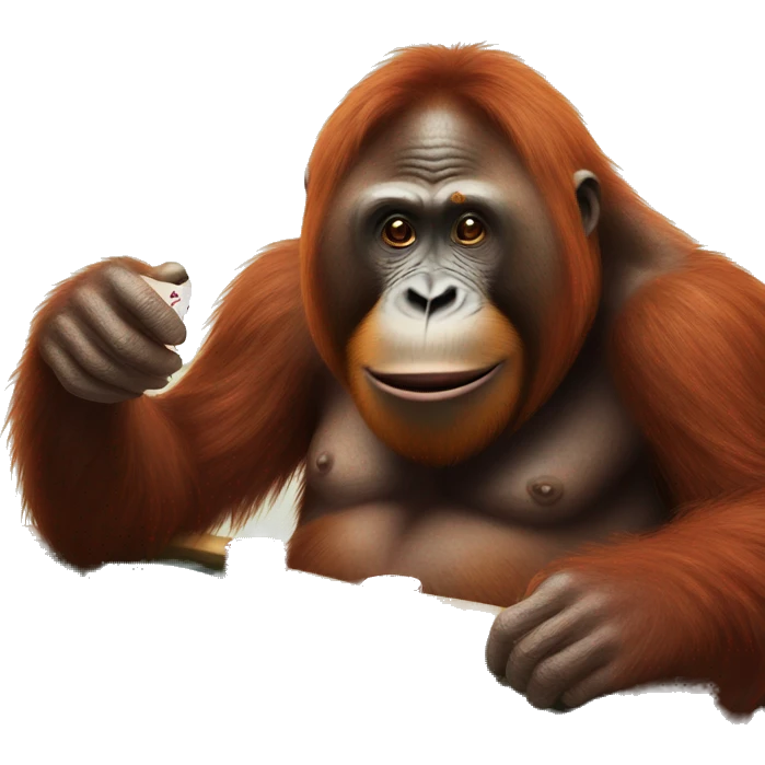 Orangutan playing poker emoji