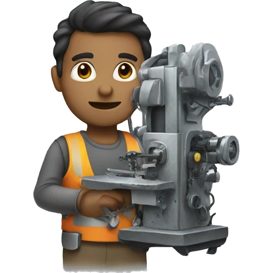 man with a machine emoji