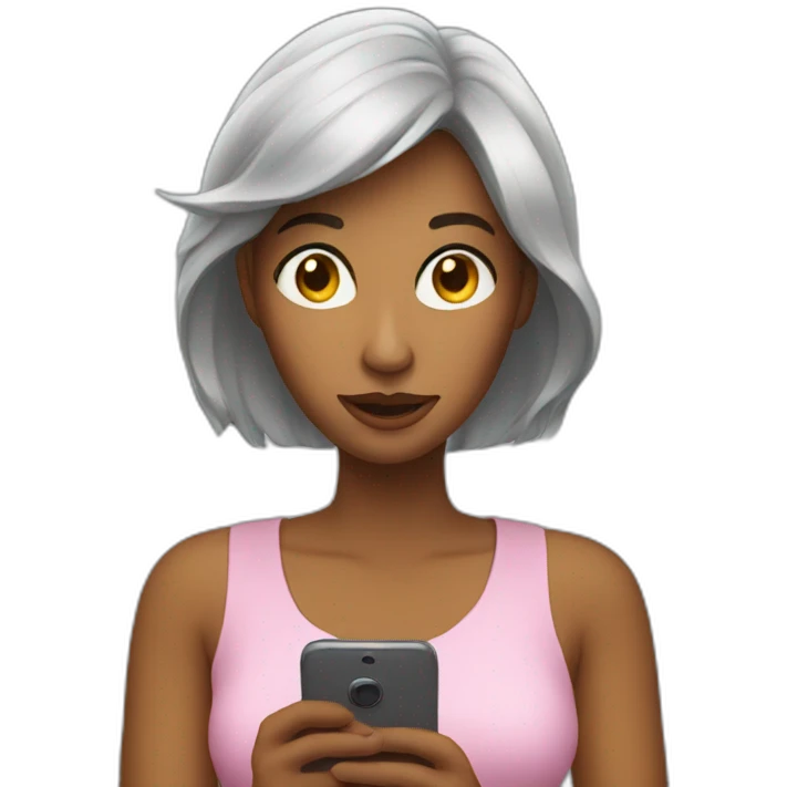 woman looking at phone emoji