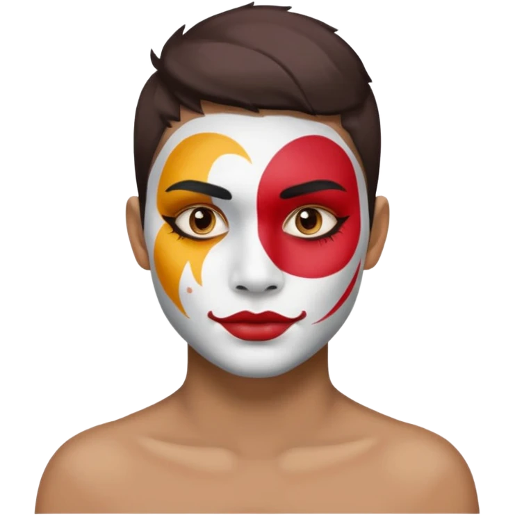 Fan with Face Paint half body emoji