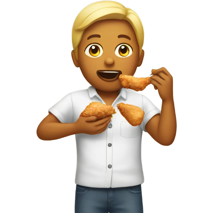 person eating chicken emoji