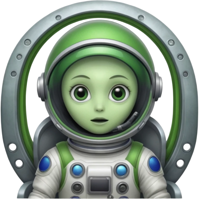 Make a alien in a nave  emoji