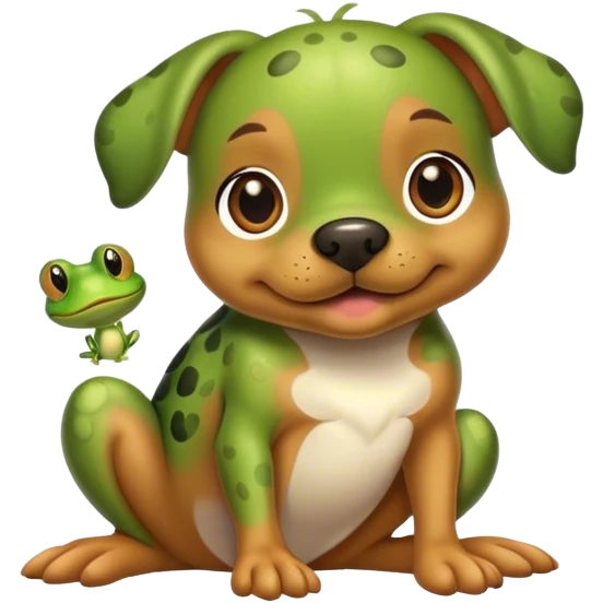 Make a dog with a frog emoji