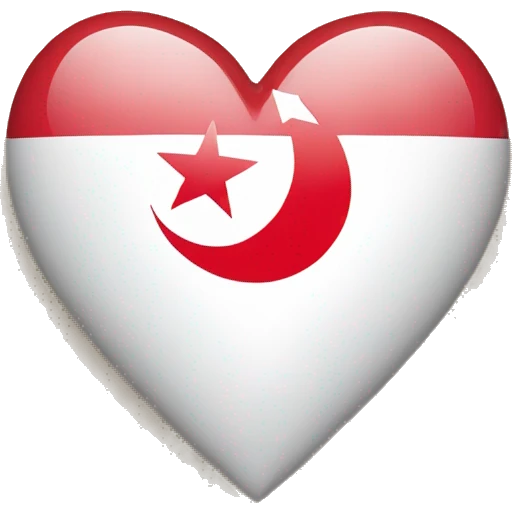 Drapeau de la tunisie dans un cœur emoji