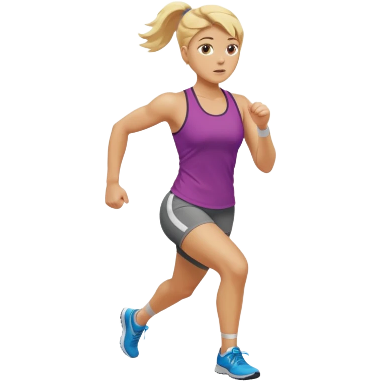 create a stocky female runner with blonde hair emoji