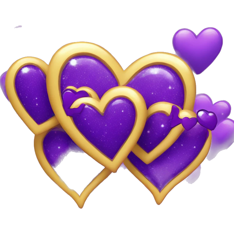 Deep purple sparkling two hearts emoji