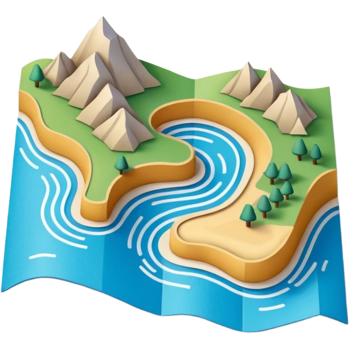 folded contour-line map emoji