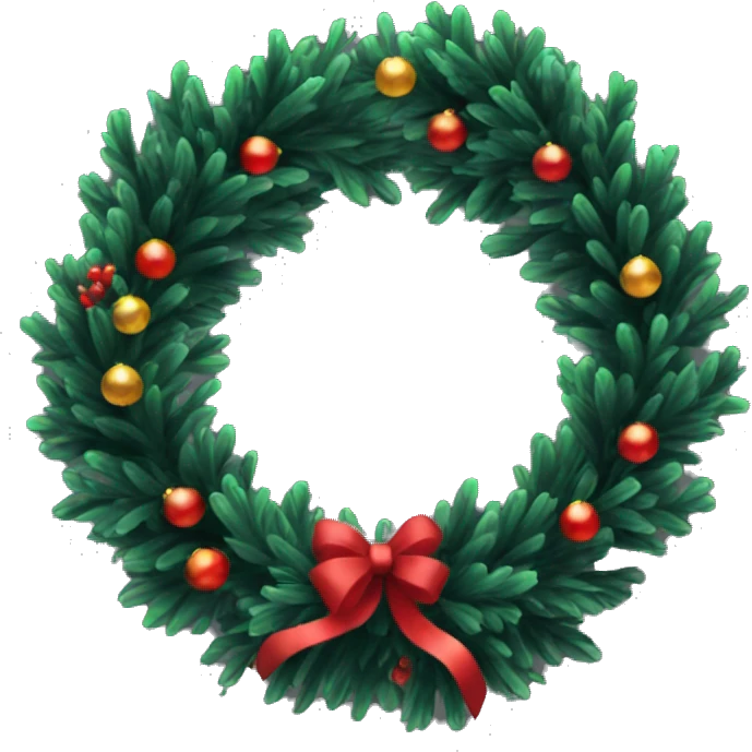 Black colored Christmas wreath emoji