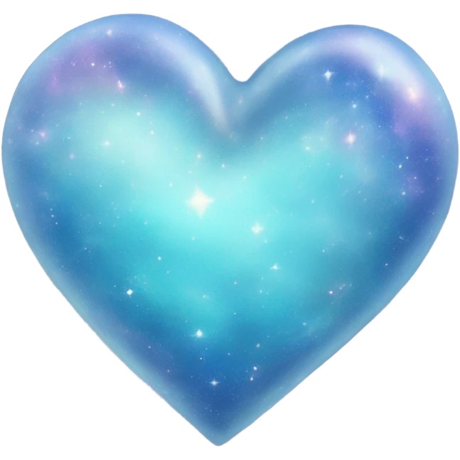 Shiny pastel blue galaxy heart emoji
