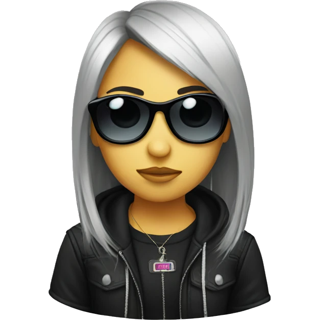 Emo girl wearing cool sunglasses emoji