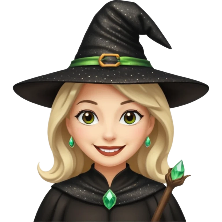 black gitter hat witch emoji