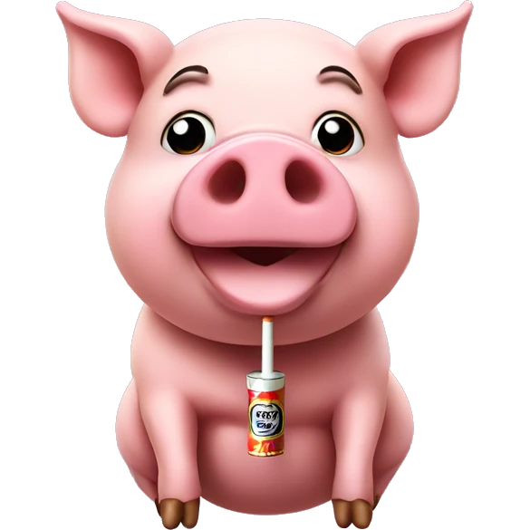 Pig with a zigarette emoji