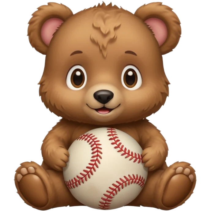 Baby bear with baseball emoji