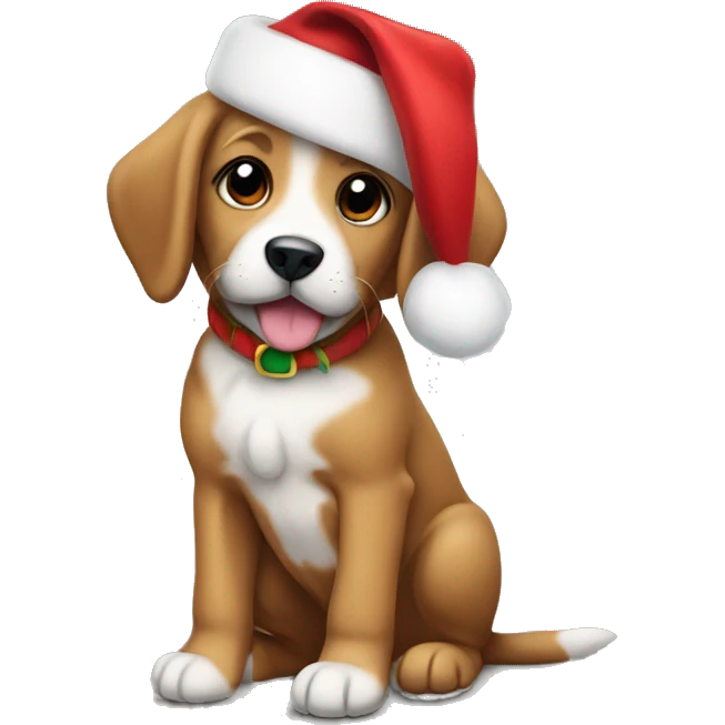 Christmas puppy emoji