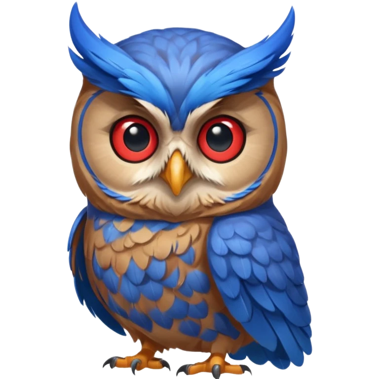 Quiero un búho con una camiseta azul y el medio que diga una u gigante y roja emoji