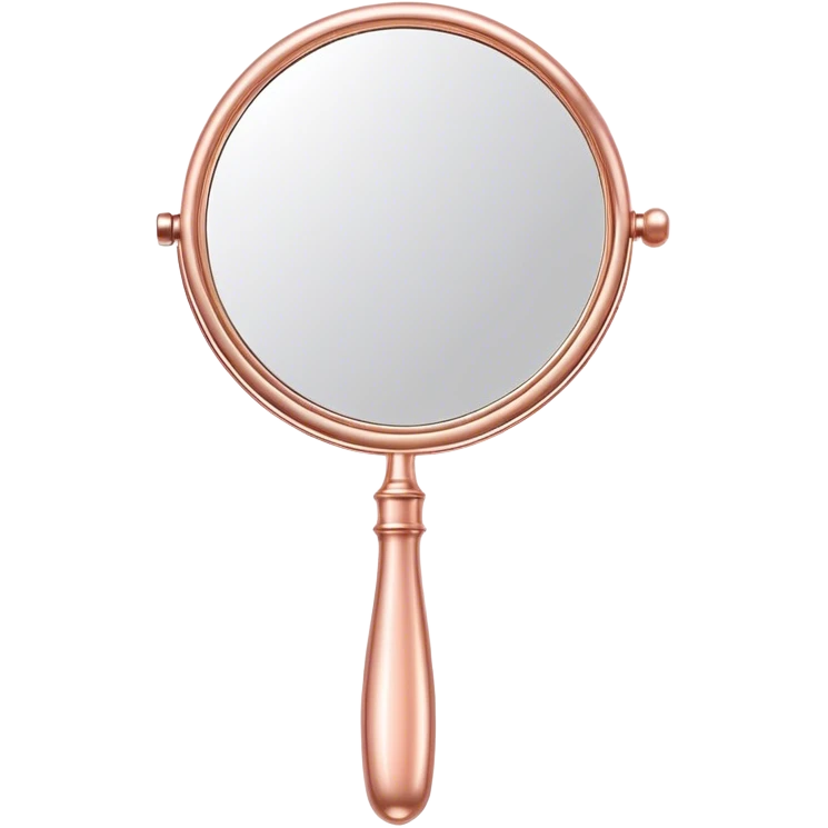 Rose gold handheld mirror emoji