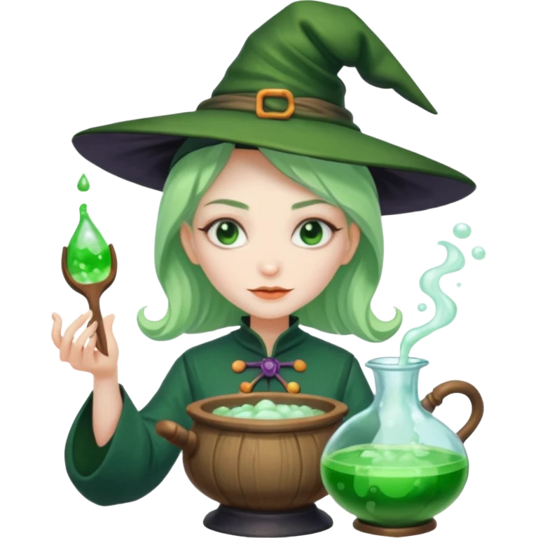 green witch cooking potion emoji