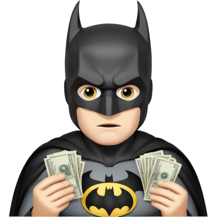 batman counting wads of bills emoji