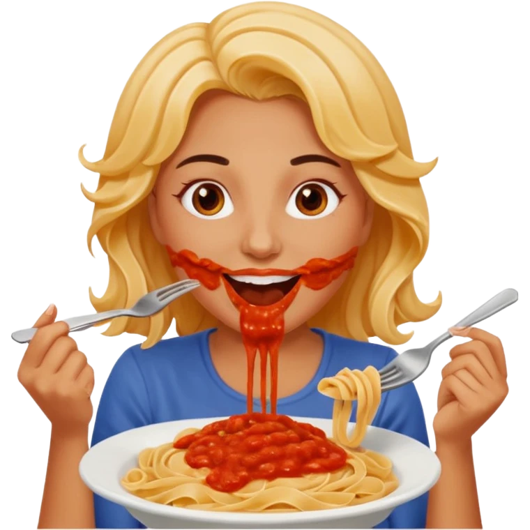the woman who eats pasta emoji