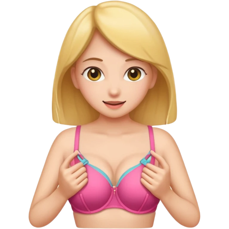 A girl opening bra emoji