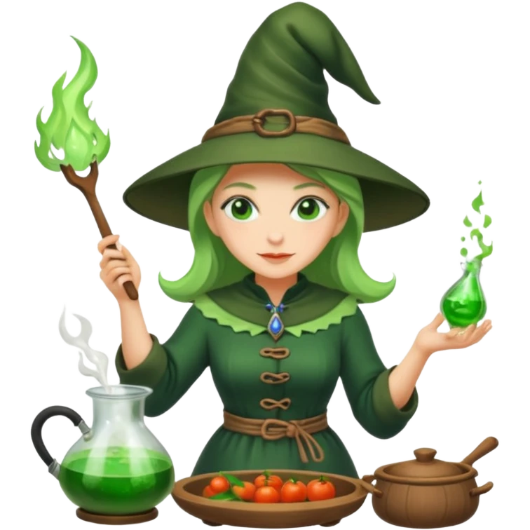green witch cooking potion emoji
