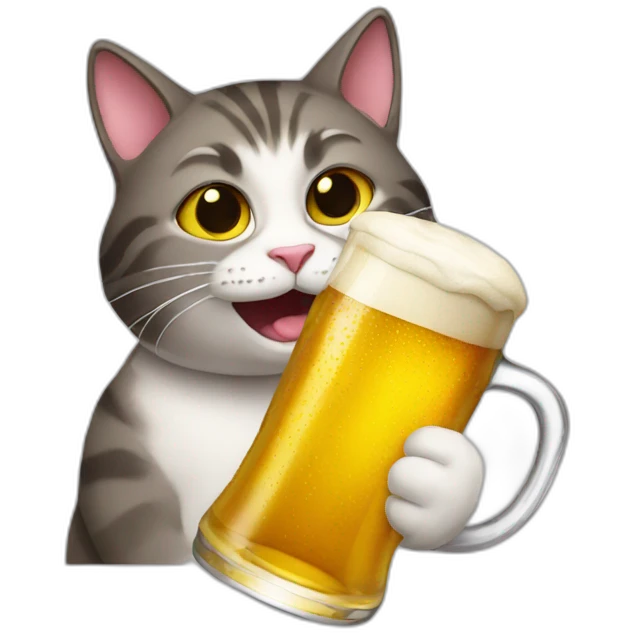 Cat whit beer emoji
