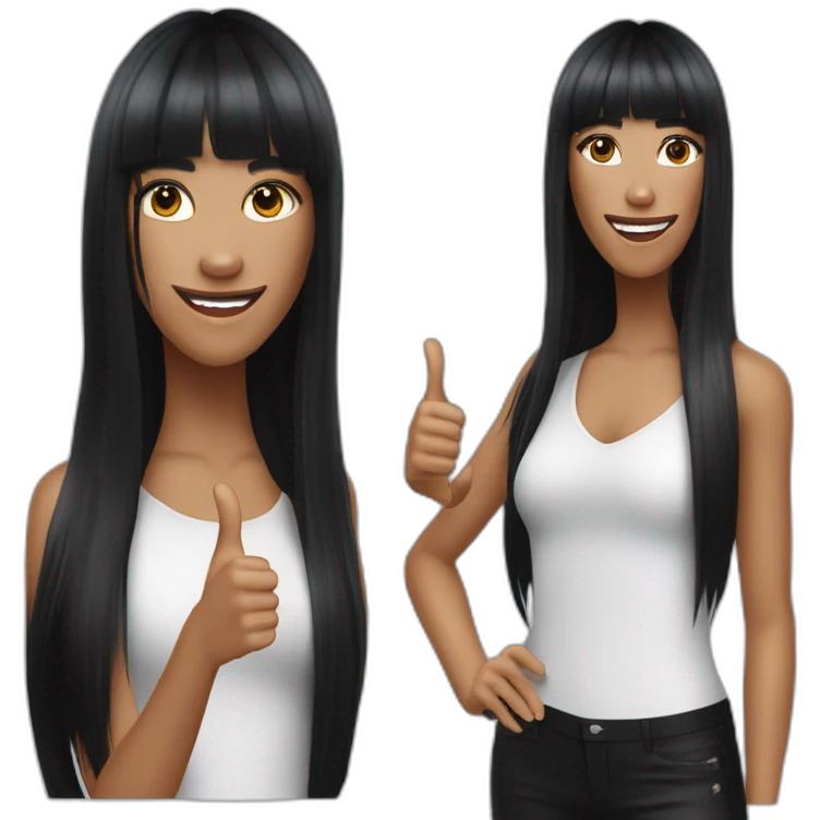 Singer Loreen in her Eurovision 2023 winning look gives a thumbs up emoji
