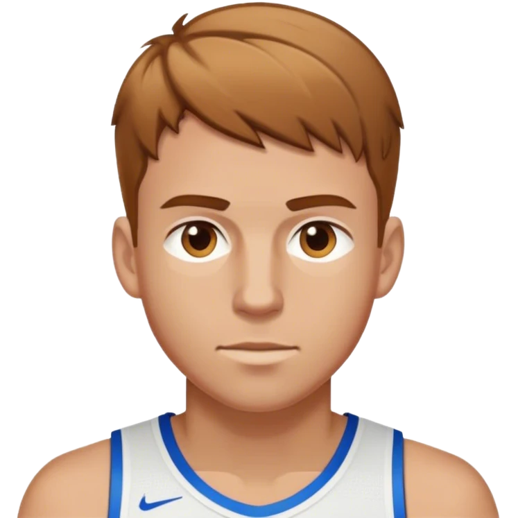 white male basketball player with short light brown hair  emoji