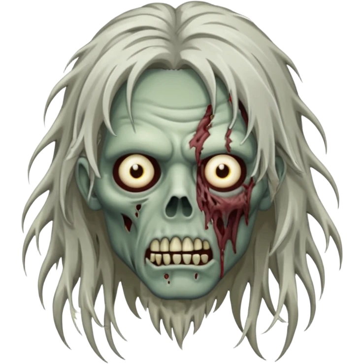 Zombie with long hair Infront of his face emoji