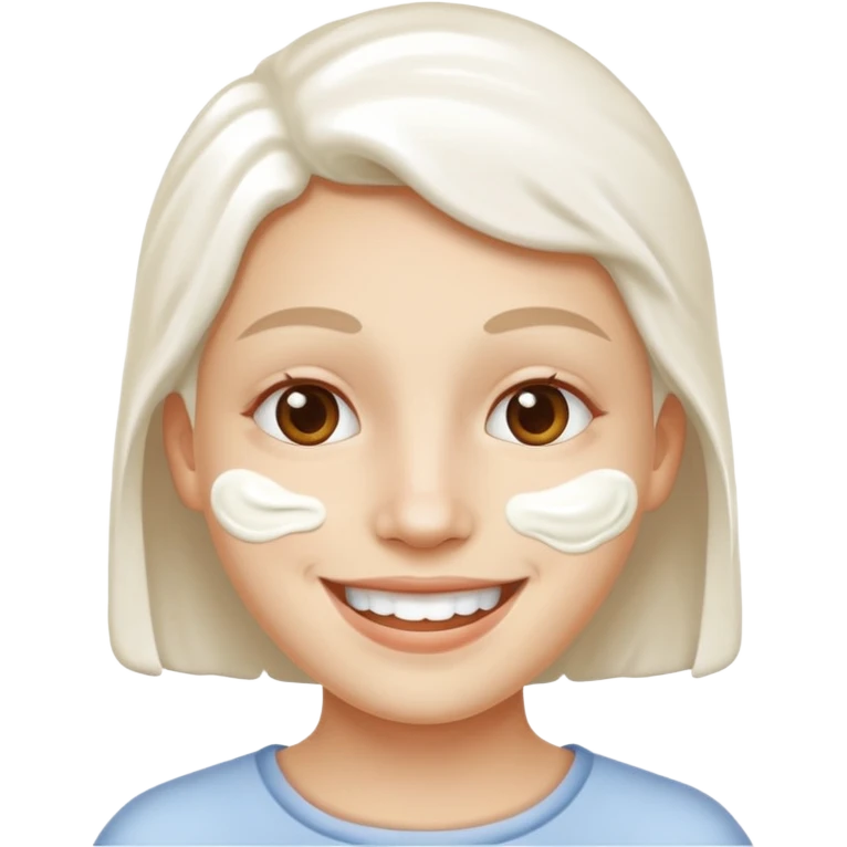 smiling with white stuff on face emoji