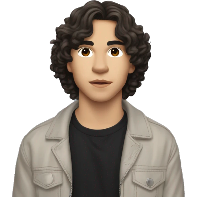 Conan Gray is an American singer-songwriter and former YouTuber.  dark hair, long short rockstar light skin . skinny emoji