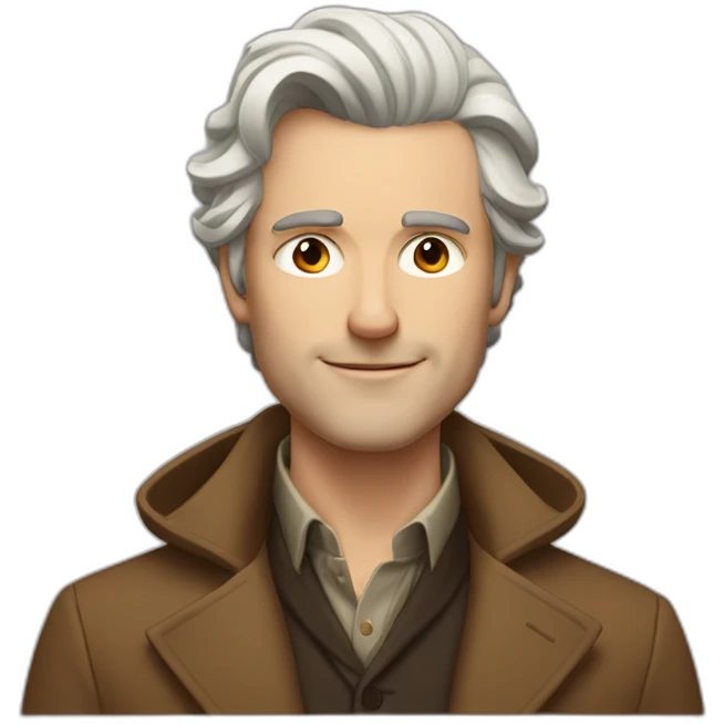 rich white man; blnd hair ; brown coat emoji