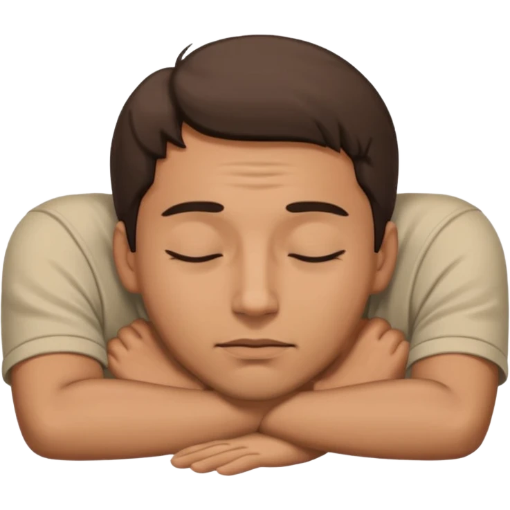 a man laying on ground straight eyes closed emoji