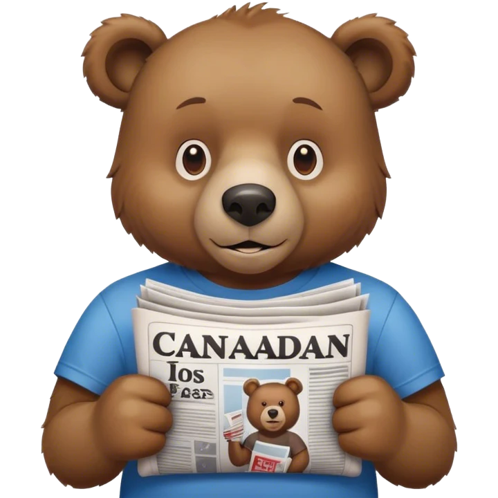 bear holding news wearing canadian tshirt emoji