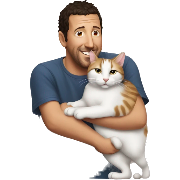 adam sandler HUGGING A CAT emoji