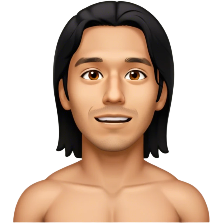 Naked latino man showing chest emoji