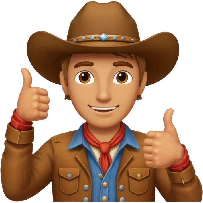 Cowboy saying thumbs up emoji