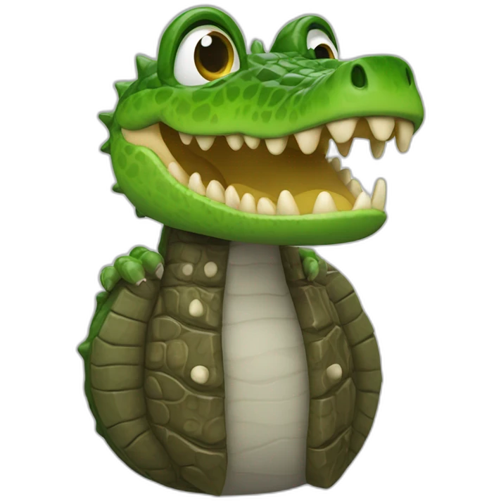 Chat sur crocodile qui bandd emoji