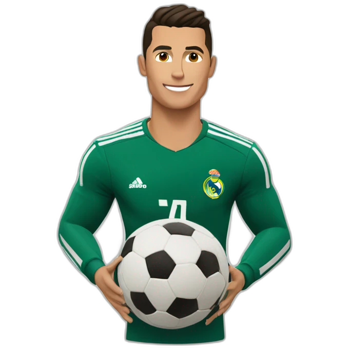 cristiano ronaldo jugando con un balón de fútbol emoji