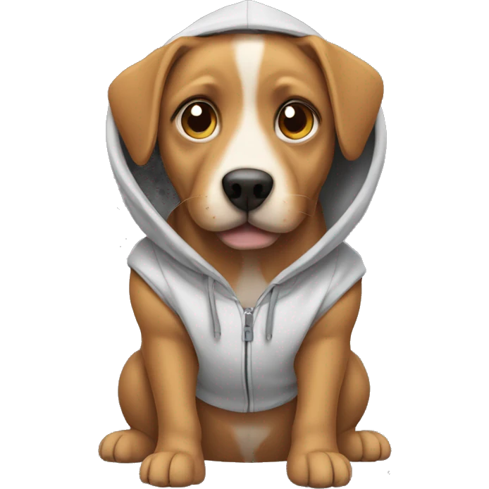 Dog wearing hoodie emoji