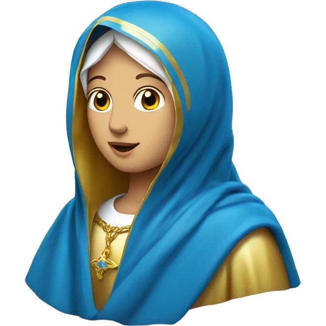 Virgin Mary with blue veil and golden aureole emoji