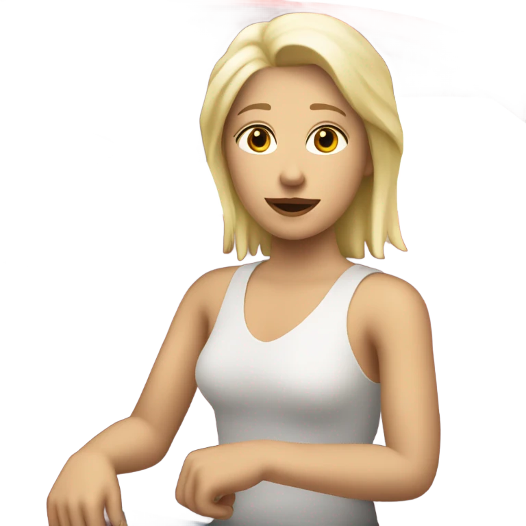 White giro with blonde hair and a small red car  emoji