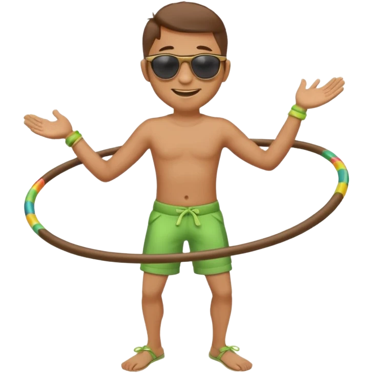 man Hula hoopin hands on hip emoji
