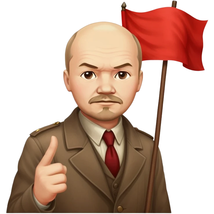 ленин с красным флагом в руке emoji