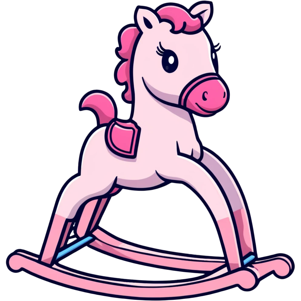 Pink toy rocking horse emoji