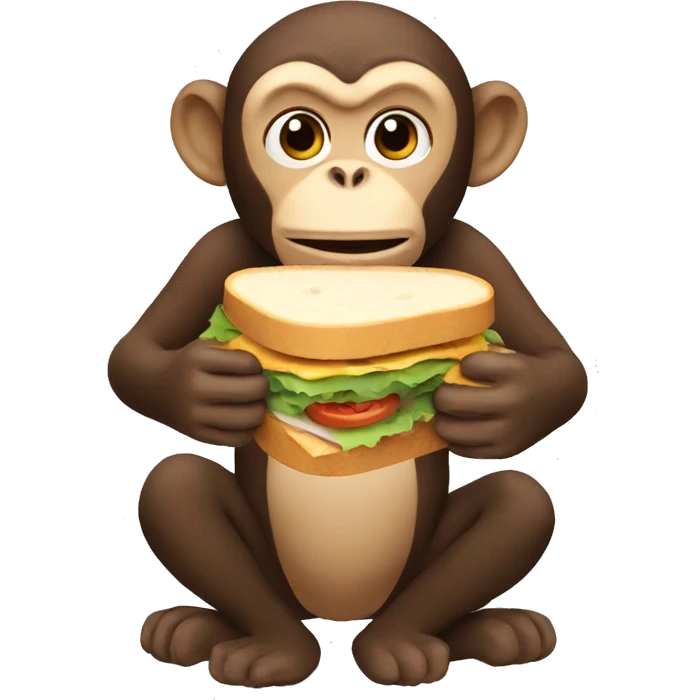 Monkey having sanwich emoji